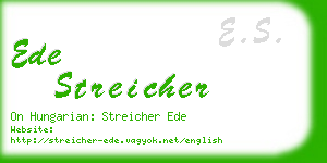 ede streicher business card